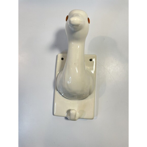 Ceramic Duck Goose Head Towel Holder Hanger Country Wall Hanger Hook Farmhouse - Picture 3 of 11
